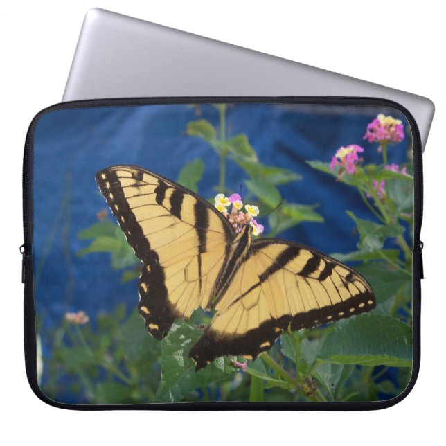 Yellow and black swallowtail butterfly on a laptop sleeve (Front)