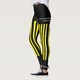 Yellow and Black Team/Club with Name, Fake Shorts Leggings