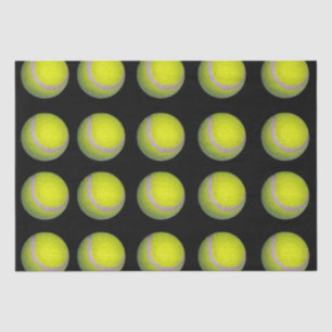 Yellow And Black Tennis Ball Pattern, Tissue Paper