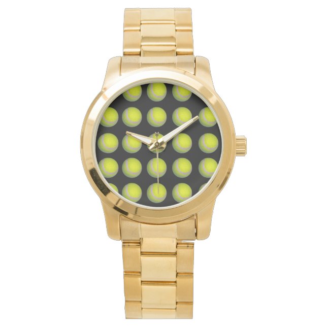 Yellow And Black Tennis Ball Pattern, Watch (Front)