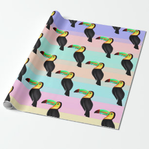 Yellow and Black Toucan bird pattern Wrapping Paper