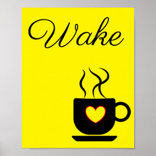 Yellow and Black Wake Sign for Kitchen