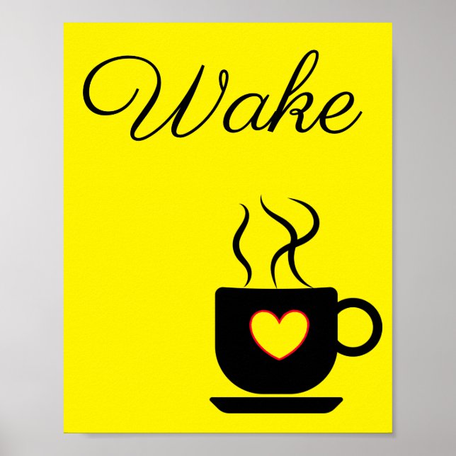 Yellow and Black Wake Sign for Kitchen (Front)