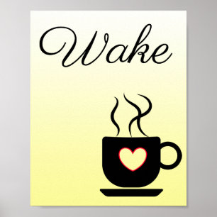 Yellow and Black Wake Sign for Kitchen