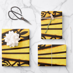 Yellow and Black Wrapping Paper Sheet