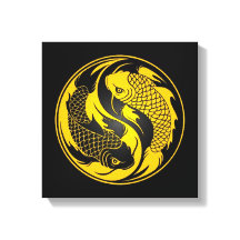 Yellow and Black Yin Yang Koi Fish
