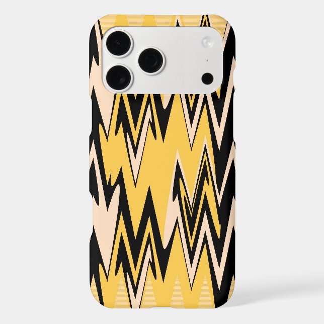 Yellow and Black Zigzag Abstract Chevron (Back)