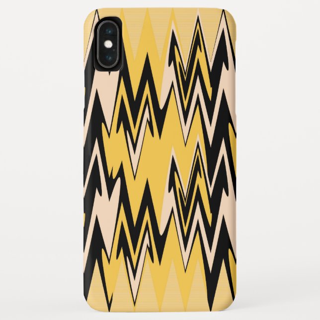 Yellow and Black Zigzag Abstract Chevron Case-Mate iPhone Case (Back)