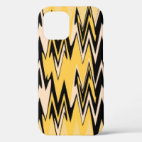 Yellow and Black Zigzag Abstract Chevron