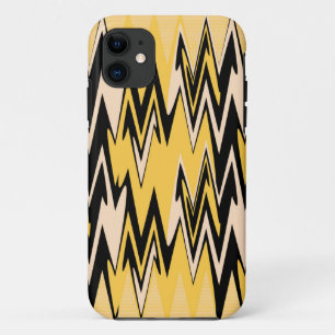 Yellow and Black Zigzag Abstract Chevron iPhone 11 Case