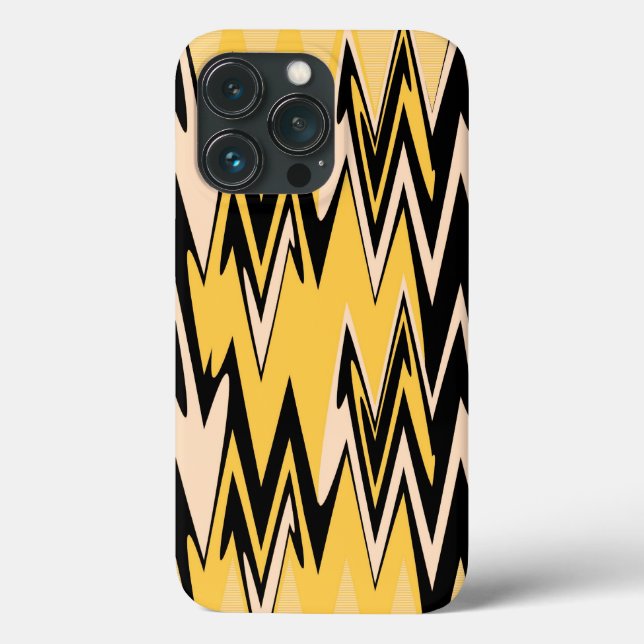 Yellow and Black Zigzag Chevron Pattern Case-Mate iPhone Case (Back)