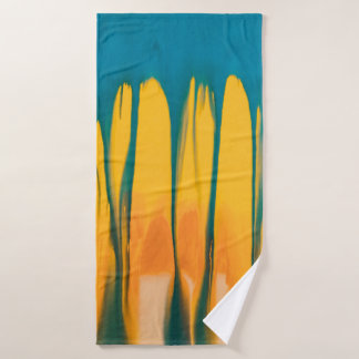 YELLOW AND BLUE APPAREL BATH TOWEL