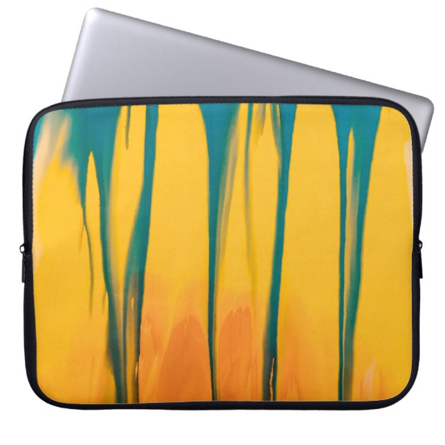 YELLOW AND BLUE APPAREL LAPTOP SLEEVE (Front)