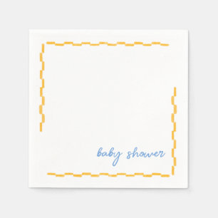 Yellow and blue Baby shower cocktail napkins