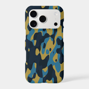 yellow and blue camo abstract