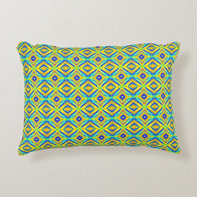 Yellow and Blue Decorative Cushion (Front)