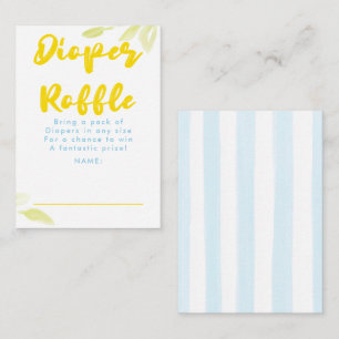Yellow and Blue Diaper Raffle Baby Shower Tickets Enclosure Card