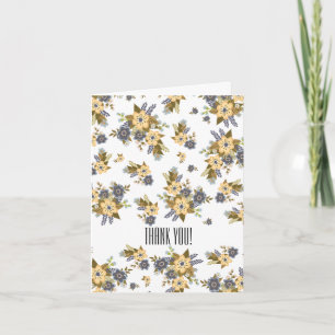 Yellow and Blue Floral Thank You