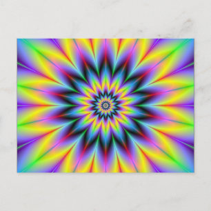 Yellow and Blue Flower Post Card