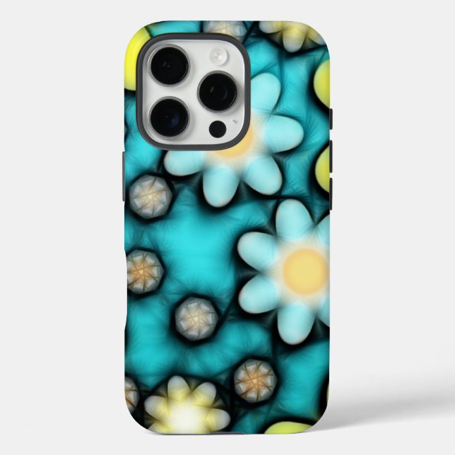 Yellow and Blue Flower Power Case-Mate iPhone Case (Back)