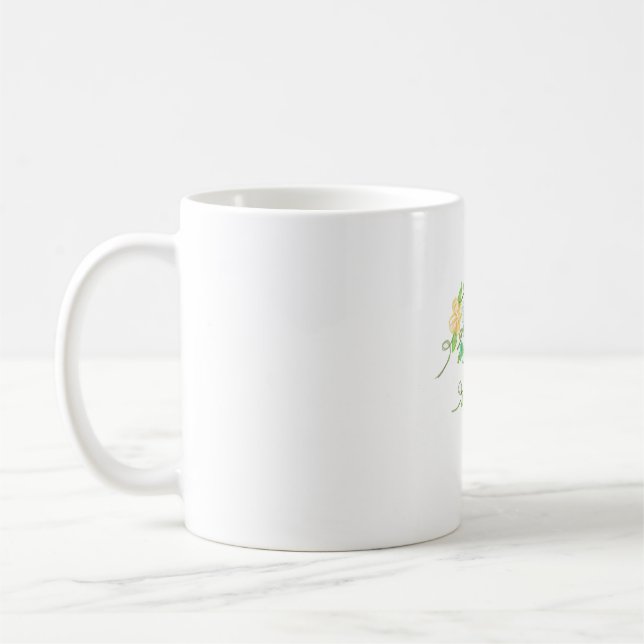 Yellow and Blue Flowers  Coffee Mug (Left)