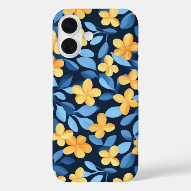 Yellow and Blue Flowers Phone Case (Back)