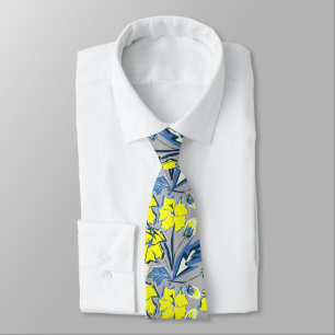 Yellow and blue flowers with sparkles tie