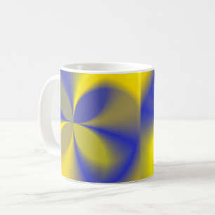 Yellow and Blue Four Leaves Coffee Mug