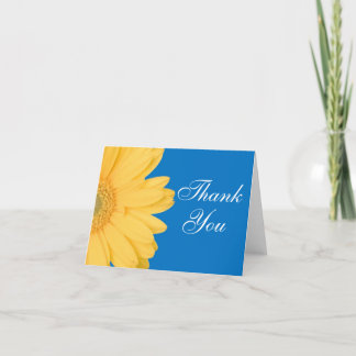Yellow and Blue Gerber Daisy Thank You Cards
