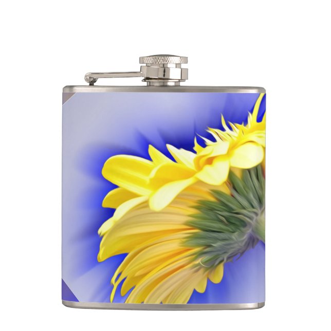 Yellow and blue hip flask (Front)