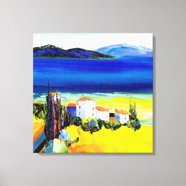 Yellow and Blue Landscape Canvas Print (Front)