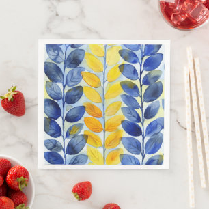 Yellow and Blue Leaves Napkin