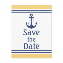 Yellow and Blue Nautical Save the Date