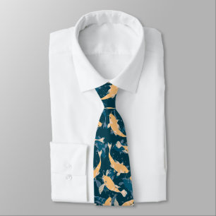Yellow and Blue Pattern - Koi Fish Tie