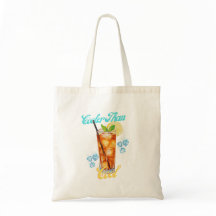 Yellow And Blue Retro Lemon Iced Tea Tote Bag