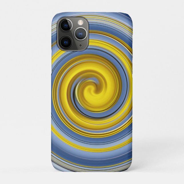 Yellow and blue spiral Case-Mate iPhone case (Back)