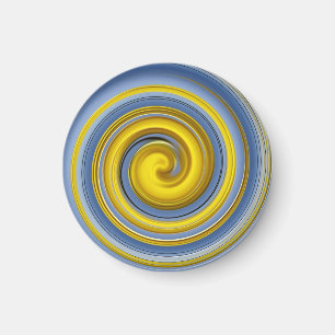 Yellow and blue spiral magnet