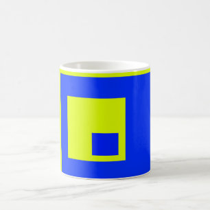 Yellow and blue squares coffee mug