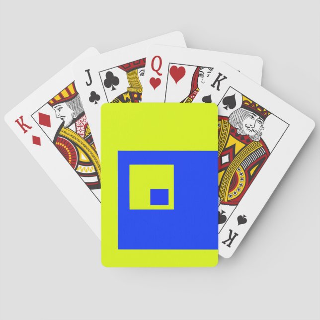 Yellow and blue squares playing cards (Back)