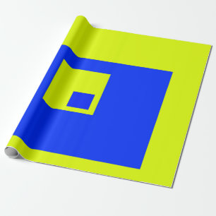 Yellow and blue squares wrapping paper