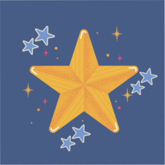Yellow and Blue Star Stickers