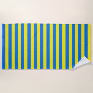 Yellow and Blue Stripes Beach Towel