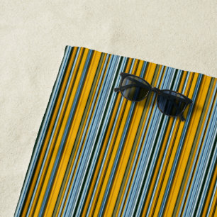 Yellow and Blue Stripes Beach Towel