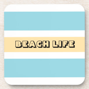 Yellow And Blue Stripes Coaster