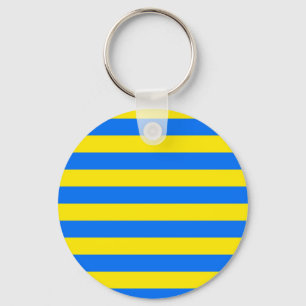 Yellow and Blue Stripes Key Ring