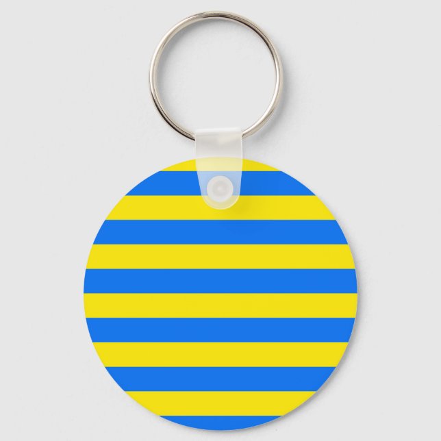 Yellow and Blue Stripes Key Ring (Front)