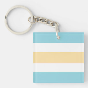 Yellow And Blue Stripes Key Ring
