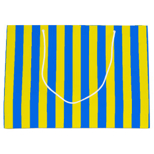 Yellow and Blue Stripes Large Gift Bag