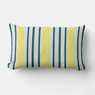 Yellow and Blue Stripes  Lumbar Cushion