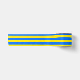 Yellow and Blue Stripes Satin Ribbon